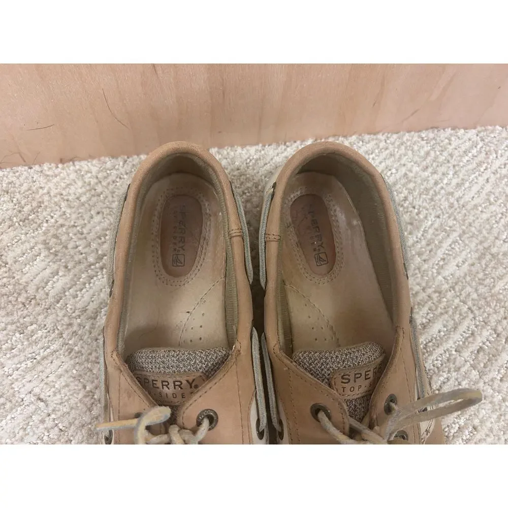 Sperry Top-Sider Leather Boat Shoes Men’s 9M Tan Brown‎ Casual